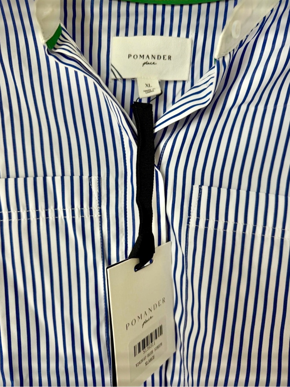 Pomander Place Blue and White Striped Long Sleeve Dress, NWT - Picture 2 of 5